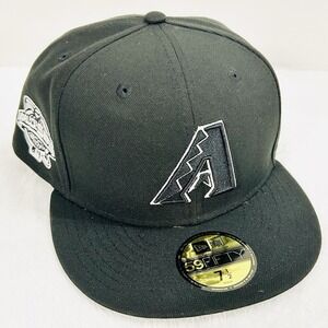 New Era Arizona Diamondbacks World Series 59FIFTY Fitted Hat Cap 7 1/2 Black